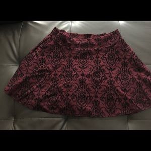 Wine Color Mini flare Skirt